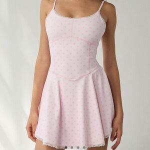 knee length dresses for ladies Fringed Striped Polo Mini Dress – English Factory main image 1